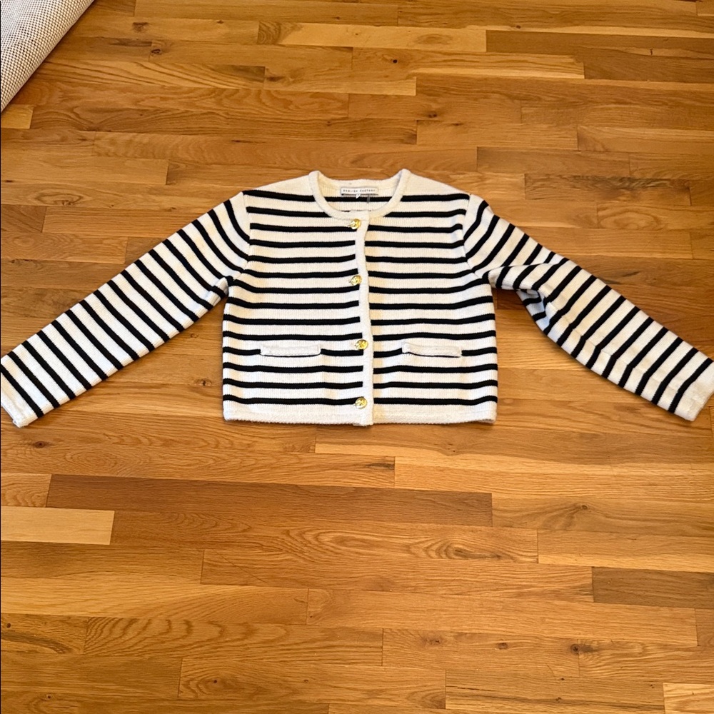 English Factory Stripe Sweater Jacket